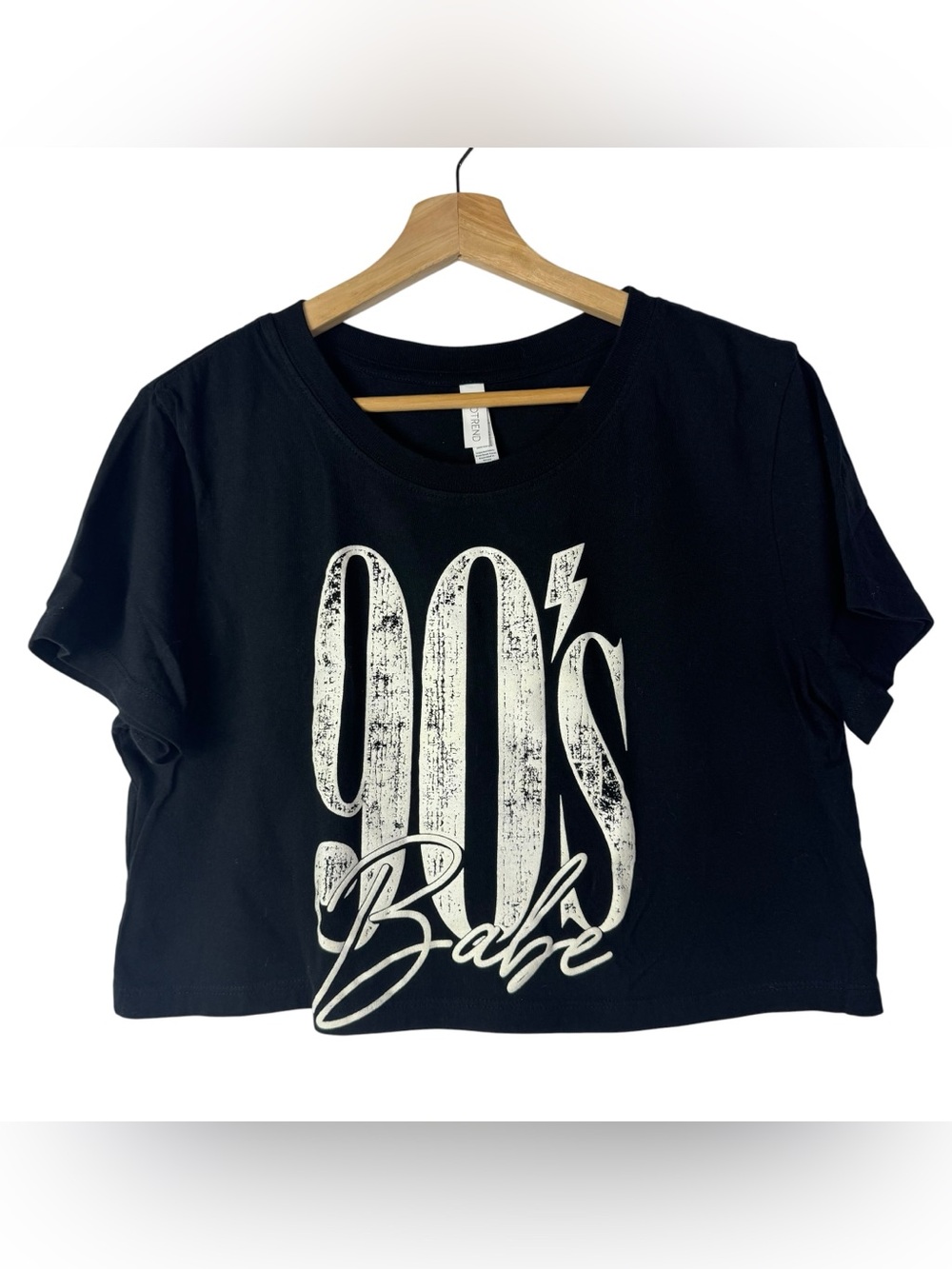 Boutique Protrend Black 90's Babe Cropped Short‎ Sleeve T-Shirt M